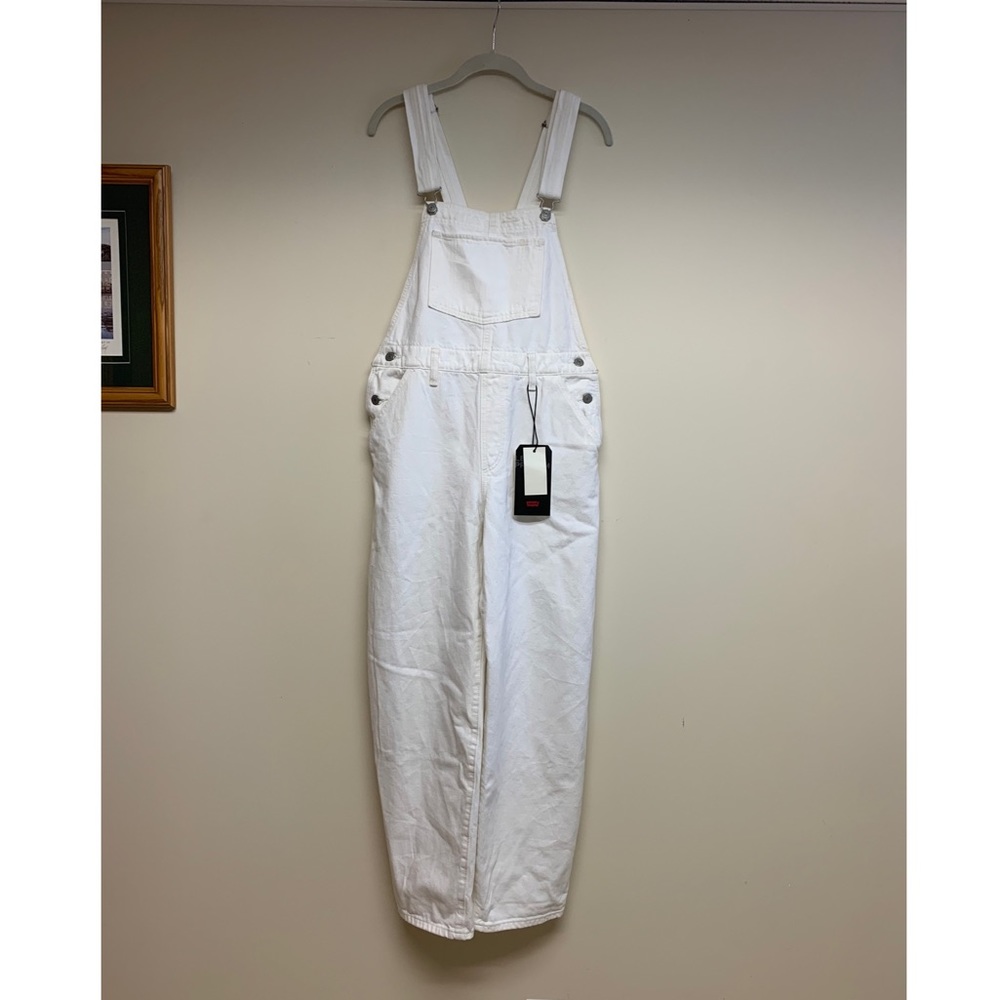Levi Strauss White Denim Overalls Women’s